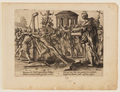 Das Martyrium des Heiligen Philippus, aus Das Martyrium Christi und der Apostel von Hendrick Goltzius