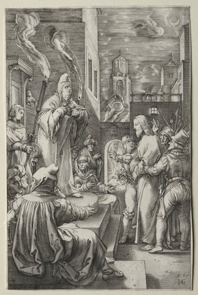 Die Passion: Christus vor Kaiphas von Hendrick Goltzius