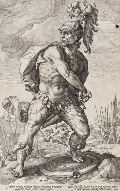 Titus Manlius Torquatus (Römische Helden, Blatt 5) von Hendrick Goltzius