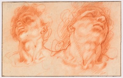 Zwei männliche Köpfe nach der Antike, die Söhne des Laokoon von Hendrick Goltzius