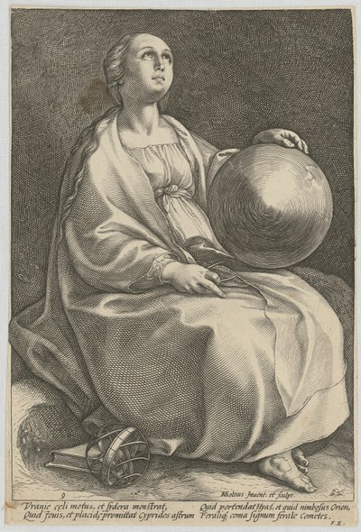 Urania, Blatt 9 der Folge "Neun Musen" von Hendrick Goltzius