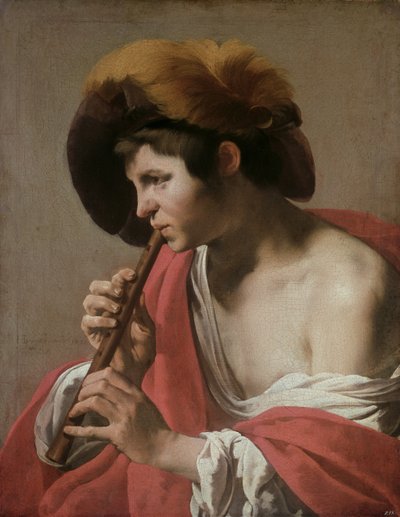 Bube spielt eine Blockflöte von Hendrick ter Brugghen