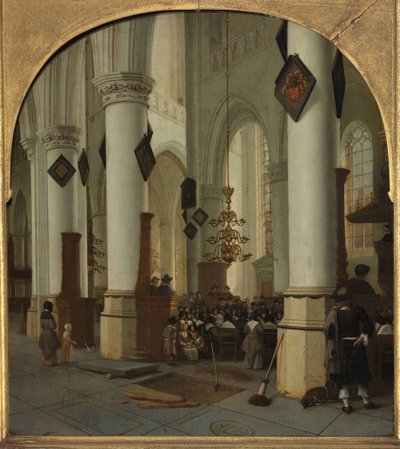 Ansicht der St.-Bavo-Kirche in Haarlem während der Messe, 1666 von Hendrik Cornelisz. van Vliet