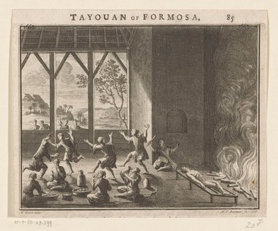 Teil des Begräbnisrituals der Bewohner von Formosa von Hendrik Frans Diamaer