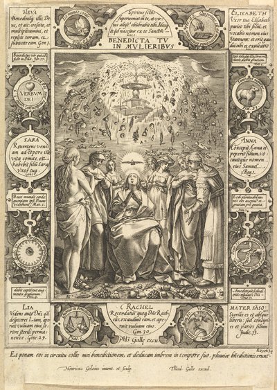 Benedicta tu in Mulieribus, aus Christliche und Profane Allegorien von Hendrik Goltzius