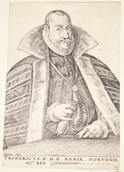 Friedrich II., König von Dänemark und Norwegen von Hendrik Goltzius
