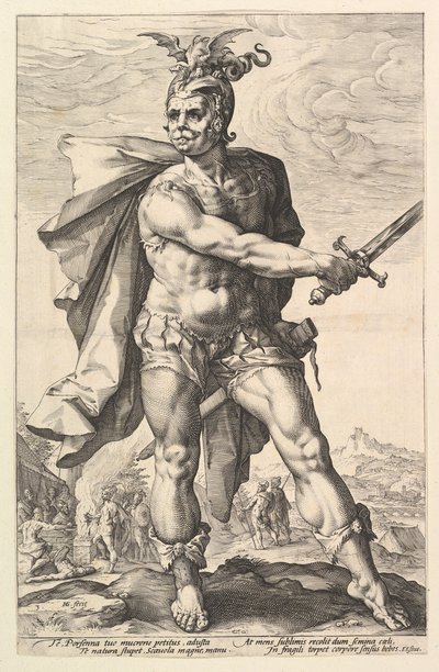 Mucius Scaevola, aus der Serie Die römischen Helden von Hendrik Goltzius