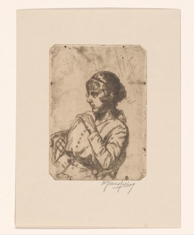 Frau in einem Stuhl von Hendrik Jan Wesseling (signed by artist)
