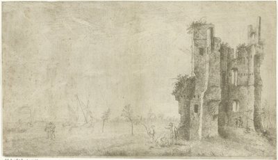 Ruine von Huis te Merwede bei Dordrecht von Hendrik Kobell