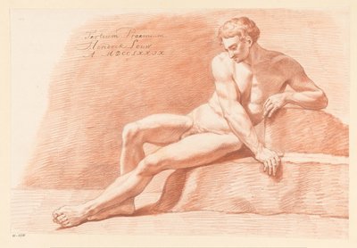 Sitzender männlicher Akt, von vorne gesehen (3. Preis 1779) von Hendrik Louw