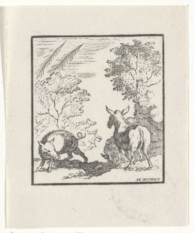 Darstellung einer Geschichte aus den Fabeln des Äsop von Hendrik Numan