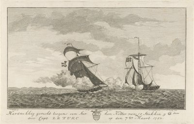 Kampf gegen einen starken Kutter, 1782 von Hendrik Roosing