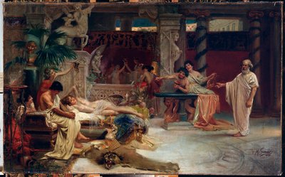 Sokrates sucht Alkibiades im Haus einer Hetäre von Henryk Siemiradzki