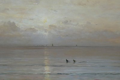Sonnenuntergang mit Garnelenfischern von Hendrik Willem Mesdag