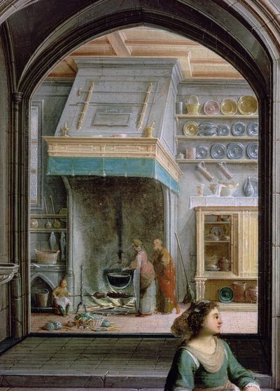 Christus im Haus von Martha und Maria, Detail der Küche, 1620 von Hendrik the Younger Steenwyck
