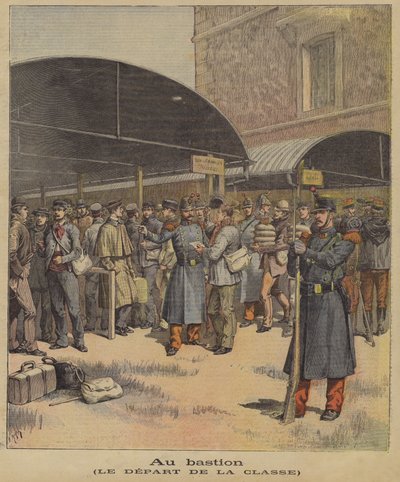 Soldaten auf dem Weg zu ihrem Regiment nach dem Training von Henri (after) Meyer