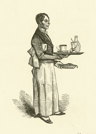 Der Kellner im Kaffeehaus von Henri Bonaventure (after) Monnier