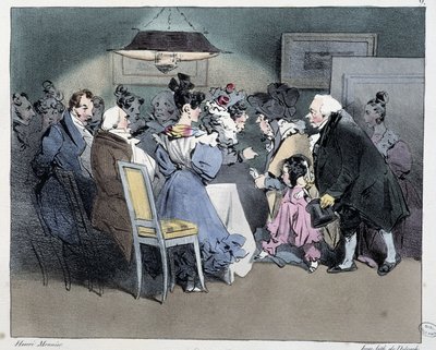 Les visites - in Esquisses parisiennes von Henri Monnier, ed. Delpech, Paris von Henri Bonaventure Monnier