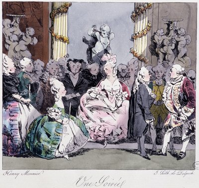 Ein Abend (18. Jahrhundert) - in "Einst und Jetzt" von Henri Monnier, ed. Delpech von Henri Bonaventure Monnier
