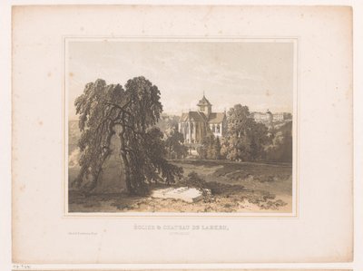 Ansicht der Kirche und des Schlosses in Laken (Église & Chateau de Laeken, Lez-Bruxelles) von Henri Borremans (attributed to)