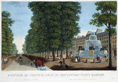 Brunnen oder Wasserschloss von Bd St Martin - in "Vues de Paris" von Courvoisier von Henri Courvoisier Voisin