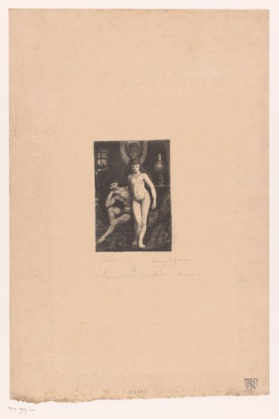 Stehende nackte Frau und sitzender nackter Mann von Henri De Groux (signed by artist)
