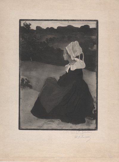 Sitzende Bretonin von Henri Delavallee