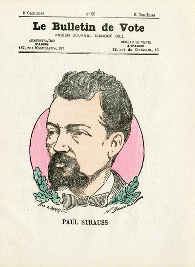 Ballot 2. Serie, Satirisch in Farben: Strauss Paul - Illustration von Henri Demare von Henri Demare