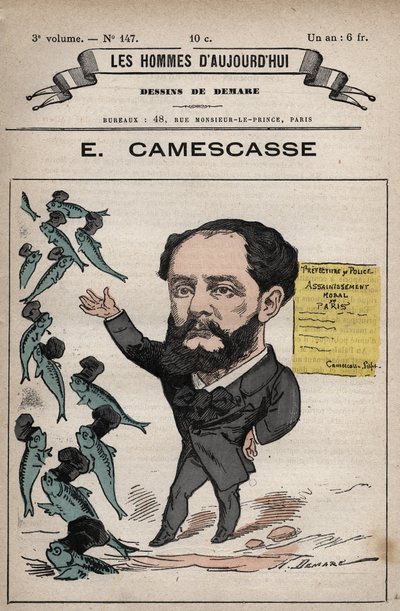 Karikatur von Jean Louis Ernest Camescasse (1838-1897), Anwalt und französischer Politiker, aus 