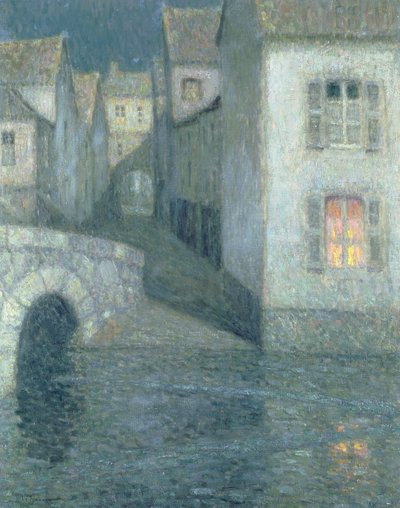 Häuser am Fluss, Chartres, 1929 von Henri Eugene Augustin Le Sidaner