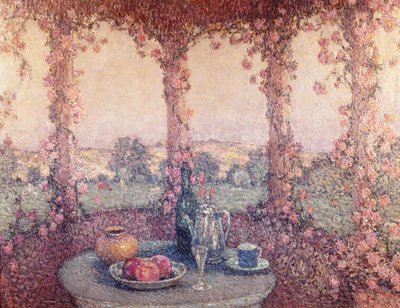 Der Tisch unter der Laube von Henri Eugene Augustin Le Sidaner