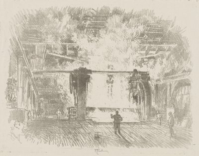 Englische Kriegsarbeit: Herstellung von Panzerplatten von Ignace Henri Jean Fantin Latour