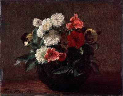 Blumen in einer Fayencevase von Ignace Henri Jean Fantin Latour