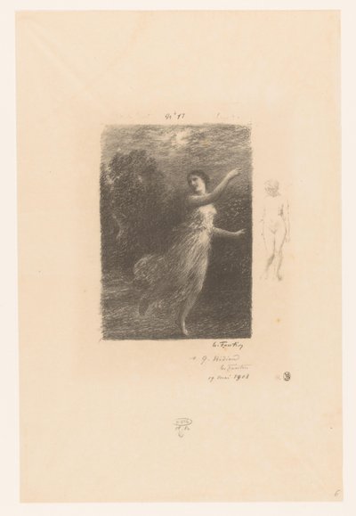 Nymphe flieht vor Satyr von Ignace Henri Jean Fantin Latour