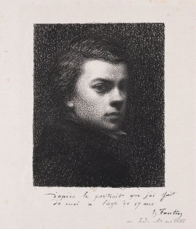 Der Künstler mit 17 Jahren von Ignace Henri Jean Fantin Latour