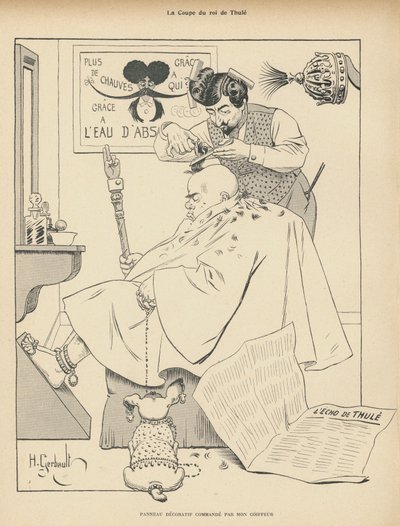 Haarschnitt des Königs von Thule: ein Mann beim Friseur von Henri Gerbault