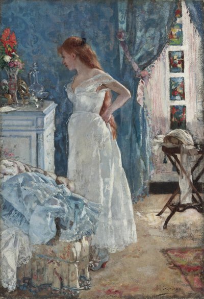 "Die Toilette" Junges Mädchen im Negligé von Henri Gervex