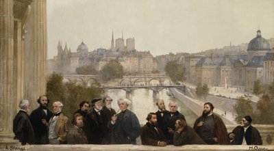 Panorama des Jahrhunderts: Dupré, Rousseau, Isabey, Millet, Couture, Daubigny, Diaz, Corot, Troyon, Fromentin, Barye, Decamp, Courbet, Robert-Fleury von Henri Gervex