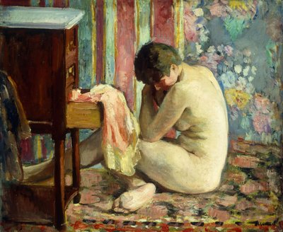 Akt mit rosa Hemd, 1926 von Henri Lebasque