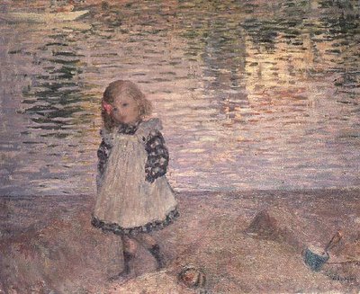 Junges Mädchen am Strand von Henri Lebasque