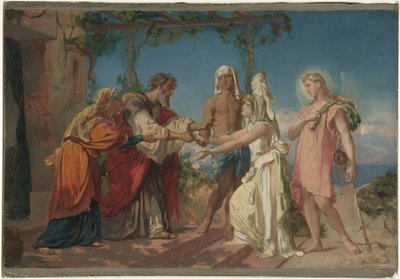 Tobias bringt seine Braut Sarah zum Haus seines Vaters Tobit von Henri Lehmann