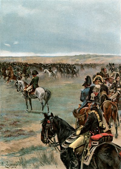Vorbeigaloppieren vor dem Kaiser von Henri Louis Dupray