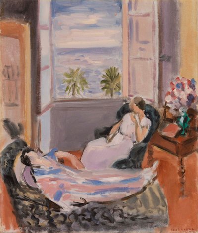 Innenraum mit zwei Figuren, offenes Fenster (Intérieur avec deux figures, fenêtre ouverte) von Henri Matisse