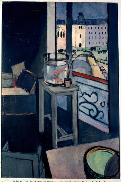 Innenraum, Glas mit Goldfischen von Henri Matisse