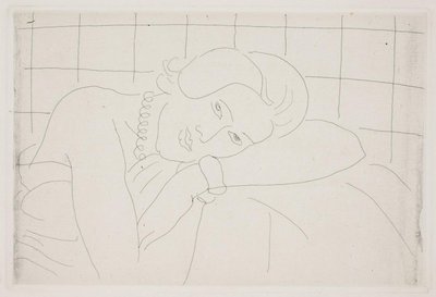 Frau, die den Kopf auf den Arm stützt. Halbfigur von Henri Matisse
