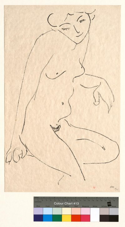 Akt im Dreiviertelprofil, der Kopf geneigt von Henri Matisse