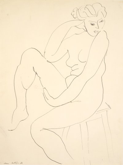 Akt auf einem Hocker sitzend von Henri Matisse