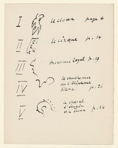 Bilderverzeichnis 1. Aus „Jazz“. S. 149 von Henri Matisse