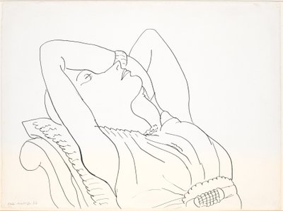 Zurückgelehnte Frau mit Armen über dem Kopf, Halbfigur von Henri Matisse