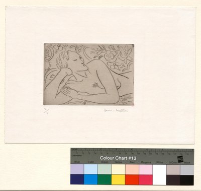 Torso vor geblümtem Hintergrund von Henri Matisse